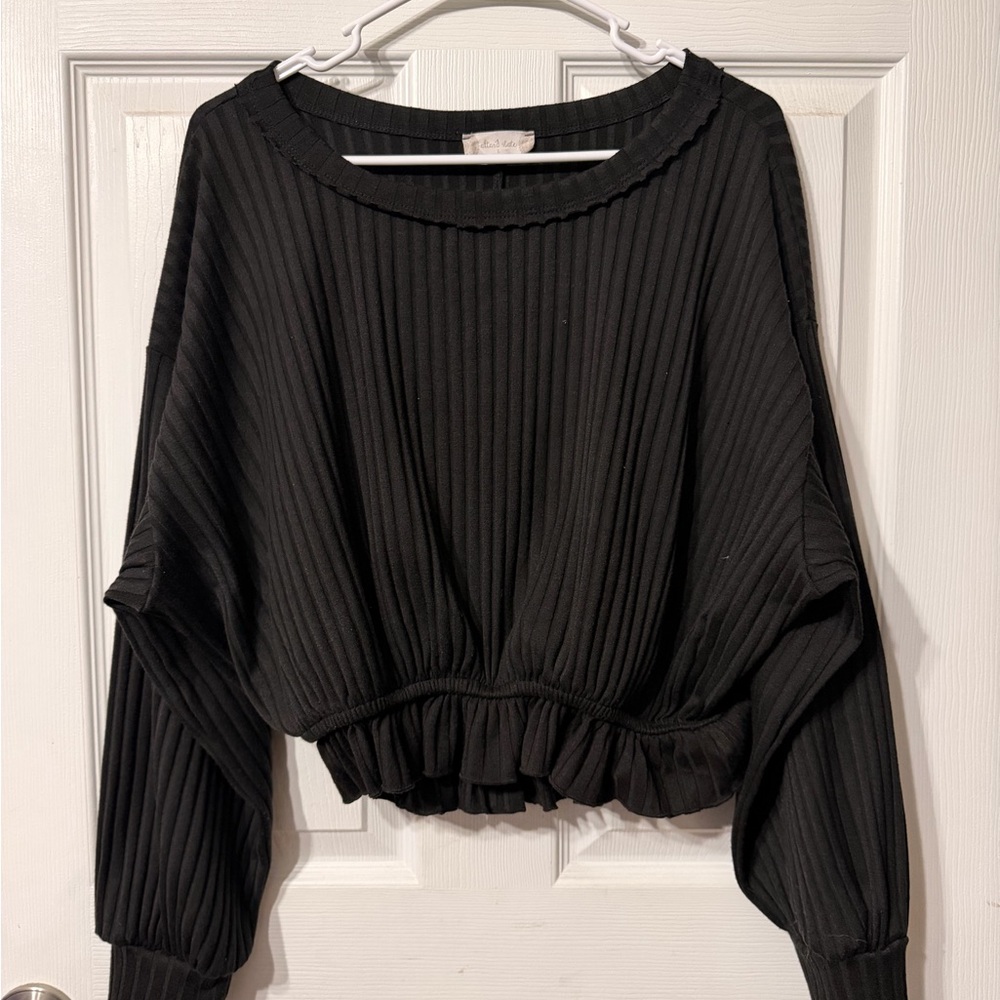 Altar'd State Black Ribbed Top